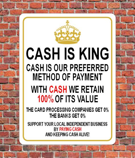 cash is king sign.
